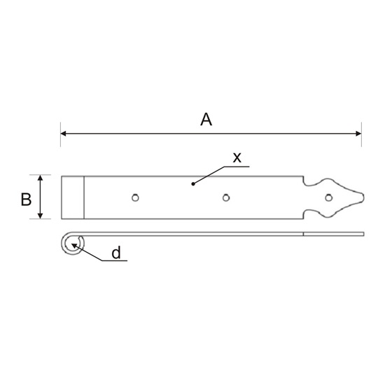 kapupant csapos erositett 600 x 35 4 mm d13 fekete ET i101968 1